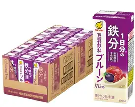 ■マルサン 1日分の鉄分 豆乳飲料プルーンMIX 200ml×24本 1,607円