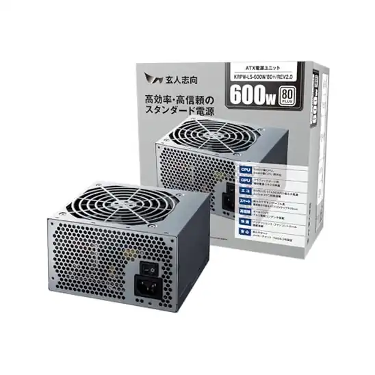 【予備に】玄人志向 600W電源ユニット 80 PLUS スタンダード ATX  KRPW-L5-600W/80+/REV2.0 3,069円送料無料！