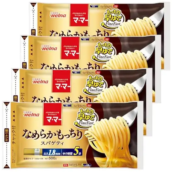 【定期おトク便10%OFF!】マ・マー 早ゆでスパゲティ FineFast 1.8mm / 1.6mm 500g×4袋 なめらか もっちり デュラム小麦 チャック付 結束タイプが1,162円(58.1円/食)