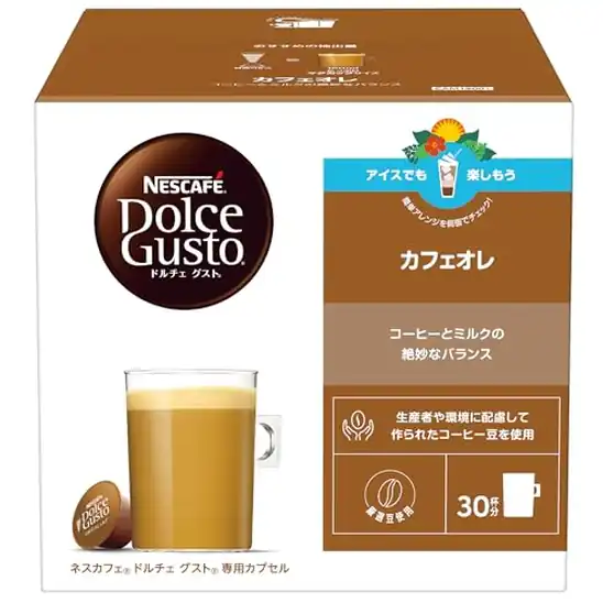 【定期おトク便5%OFF+28%ポイント!】ネスカフェ ドルチェ グスト オリジナル専用カプセル カフェオレ 30Pが2,214円(実質1,558円)