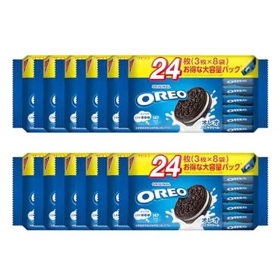 【タイムセール】【44％OFF】1袋あたり207円！オレオ ファミリーパック バニラクリーム 24枚(3枚×8袋)×12袋 2486円！