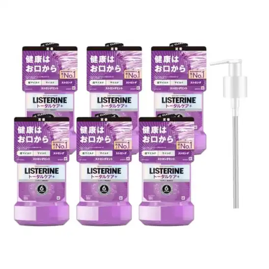 LISTERINE(リステリン) マウスウォッシュ トータルケアプラス 1000ml×6本+ポンプ ストロングミント味 3,915円(652.5円/本)(3,698円、616.3円/本)送料無料!