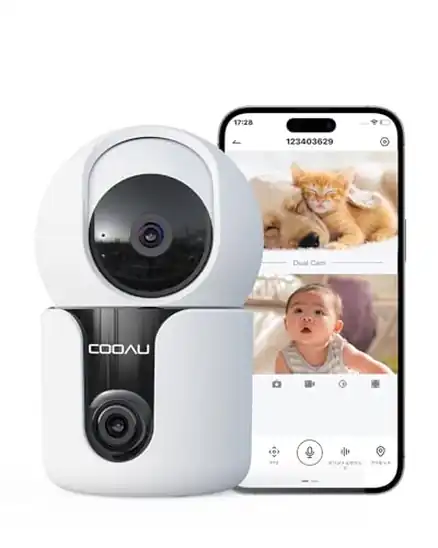 COOAU 2レンズ搭載 防犯カメラ - 300万画素×2 室内 360°自動巡航 監視カメラが4,499円送料無料