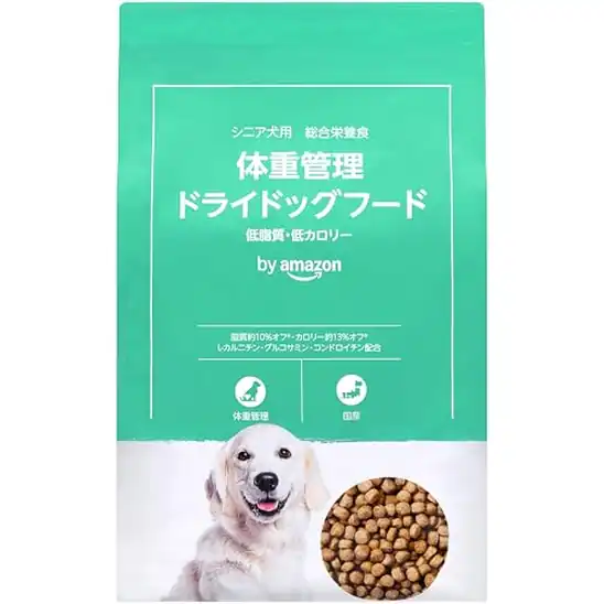 【ワンちゃん用】by Amazon ドッグ ドライフード シニア犬用 総合栄養食 3.0kg 1,164円（1,099円）送料無料！
