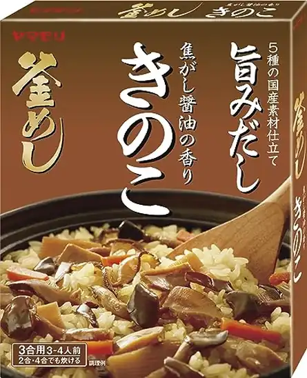 ■ヤマモリ 焦がし醤油の香り きのこ釜めしの素 195グラム x 5個 594円