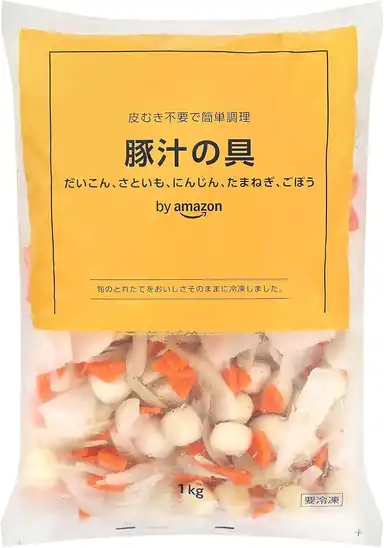 【868円】[冷凍] by Amazon 豚汁の具 1kg 大容量 だいこん さといも にんじん たまねぎ ごぼう