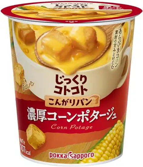 【766円】ポッカサッポロ じっくりコトコト こんがりパン 濃厚コーンポタージュ カップ × 6個