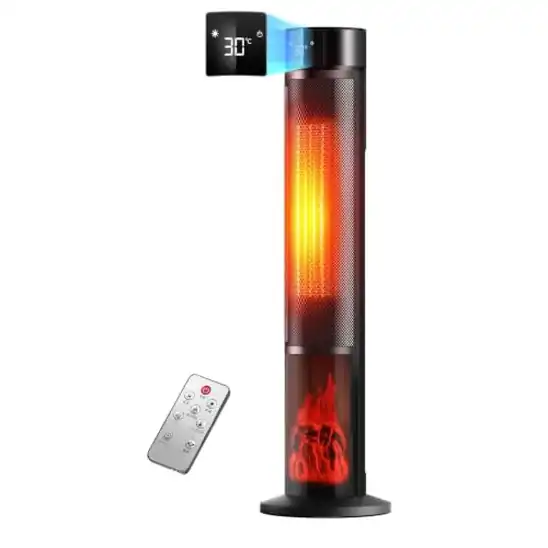 Eseooh 速暖 ECO恒温 1200W/800W/10W タワー型セラミックファンヒーターが7,980円送料無料