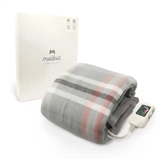 melket 包み込む温かさ 電気膝掛け 140×82cm (タイマー付き/グレー) 掛け敷き兼用が3,480円