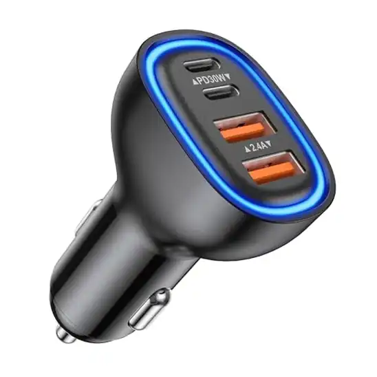 BREEKET 合計78W 4ポートシガーソケットカーチャージャー USB-C & USB-A 999円送料無料!