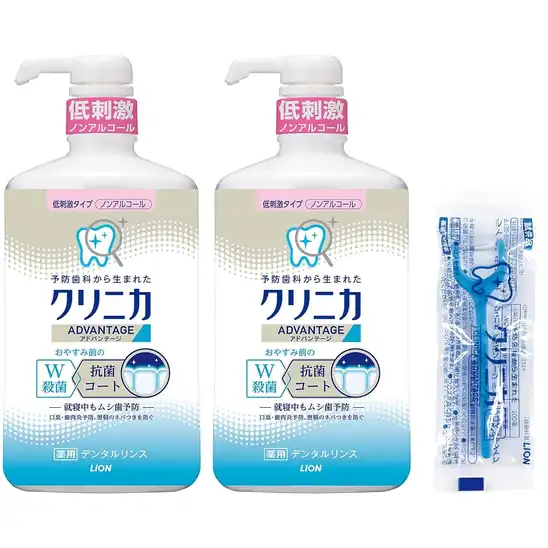 【949円】クリニカ アドバンテージ [医薬部外品]デンタルリンス 低刺激タイプ(ノンアルコール) 900ml×2個