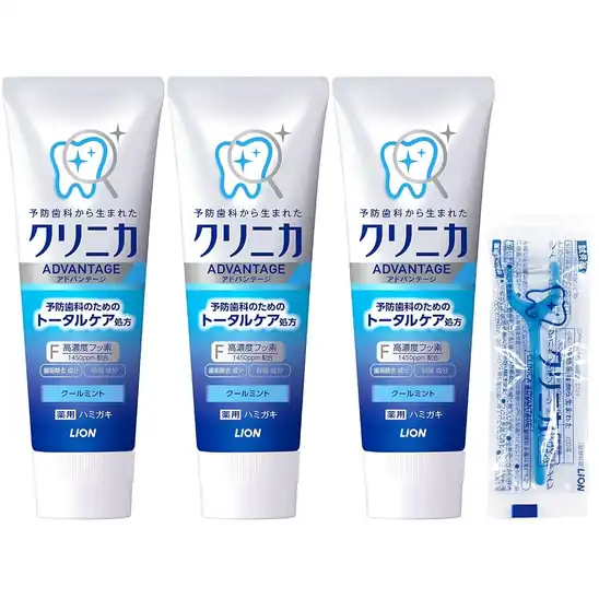 【806円】クリニカ アドバンテージ [医薬部外品] ハミガキ クールミント 130g×3個+フロス付き