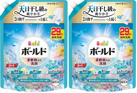ボールド 液体 690g フレッシュサボンの香り 柔軟剤入り 洗濯洗剤 詰め替え (× 2)が708円!