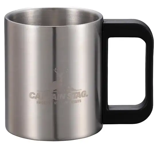 【タイムセール】【64％OFF】キャプテンスタッグ アウトドア マグカップ 250ml ダブルステンレス 中空二重構造 UH-2011 791円！
