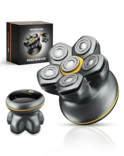 【50%OFF！】MAXGROOM HEAD スキンヘッド用シェーバー 6Dヘッド マグネット着脱式 IPX7防水 乾湿両用モデルが2,990円送料無料