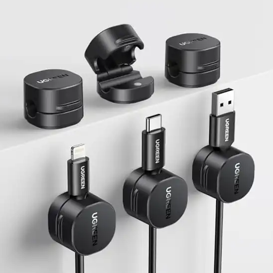 【34%ポイント！】UGREEN マグネット式 ケーブルホルダー 小型 ケーブルクリップ6個セットが909円（実質600円）