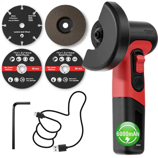 【39%OFF+クーポンで25%OFF】YACOODA 充電式ディスクグラインダー 75mm 最大19000RPM ブラシレスモーター搭載 6398円!