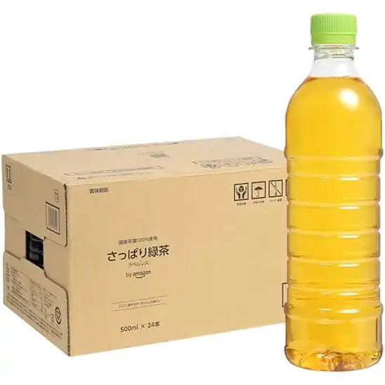 1本あたり63円!by Amazon 緑茶ラベルレス 500ml x 24本 国産茶葉100%使用 1503円!