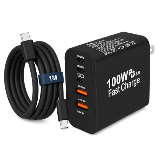 Ladomi 合計100W出力対応5ポートUSB充電器、ケーブル1本付き 2,098円！プライム会員は送料無料！
