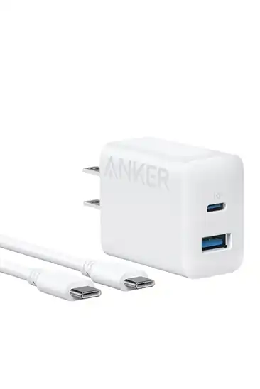 【タイムセール】【24％OFF】Anker Charger (20W, 2-Port) with USB-C ＆ USB-C ケーブル ホワイト 1290円！