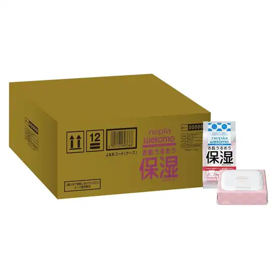 【タイムセール】【50％OFF】1個あたり165円！ネピア wetomo お肌うるおう 保湿ウエットティシュ ノンアルコールタイプ 無香料 46枚入り×12個 大判タイプ 1980円！