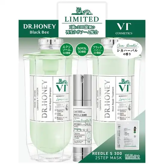 【さらに50％OFF！】DRハニー VTコラボ シャンプー & トリートメント [ 340mL / 340mg ] ボトルセット シカハーバルの香り フェイスマスク付きが激安特価！