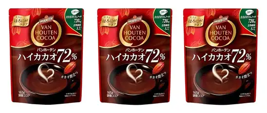 【1,938円】バンホーテン ハイカカオ 72％ 165ｇ ×3個