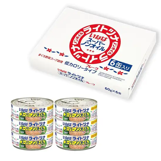 【771円】いなば食品 ライトツナスーパーノンオイル 60g×6缶箱 【缶切り不要】【常温保管】
