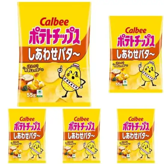 【720円】カルビー ポテトチップスしあわせバタ～ 55g (× 5)