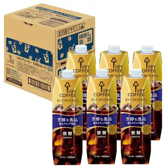 ■キーコーヒー リキッドコーヒー 天然水 微糖 テトラプリズマ 1000ml ×6本 1,760円