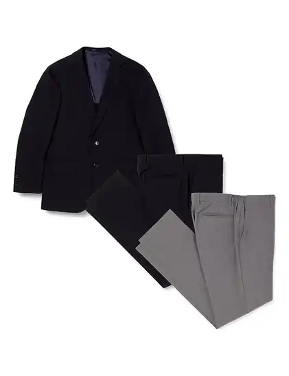 【63％OFF】[タカキュー] ストレッチウォッシャブル レギュラーフィット 2ボタン2パンツスーツ ブルー 4号 AB4 8435円！