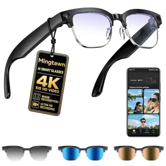 【4,400円OFF！】Mingtawn スマートグラス HDカメラ＆スピーカー 800W手ぶれ補正カメラグラスが6,599円送料無料