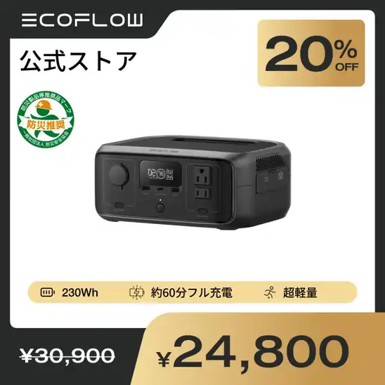 EcoFlow ポータブル電源 リン酸鉄 RIVER 3(230) 230Wh 実質15,711円送料無料から！
