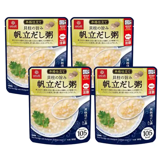 【1,277円】はくばく 貝柱の旨み帆立だし粥 おかゆ 180g×4袋