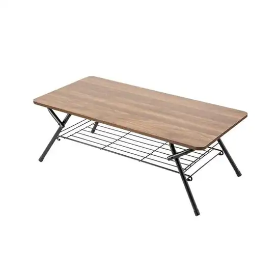 【実質3,540円】ニトリ(NITORI) 折りたたみテーブル シェルフィ2 9045 ミドルブラウン 幅90×奥行45×高さ32cm 8761072