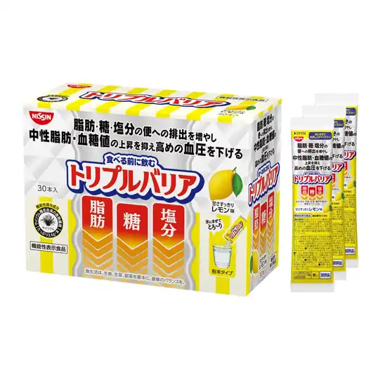 【10％OFF＋ポイント30％還元】1本あたり実質102円！日清食品 トリプルバリア [ 機能性表示食品 ] レモン味 33本 実質3360円！