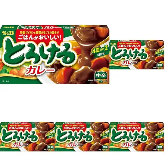 【695円】エスビー食品 とろけるカレー 中辛 144g (× 5)
