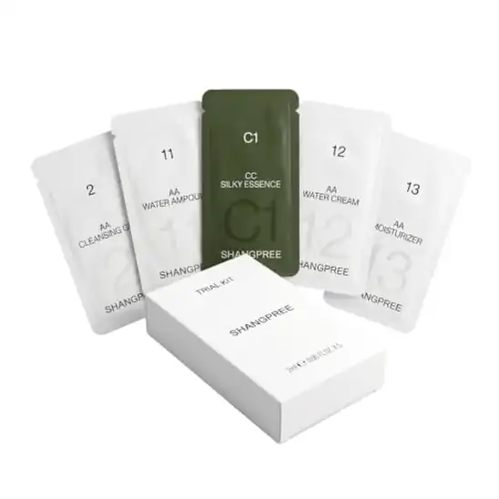 SHANGPREE シャンプリー トライアルキット お試しセット 5点入り (クレンジングジェル2㎖, ウォーターセラム2㎖, シルキーエッセンス2㎖, ウォータークリーム2㎖, モイスチャライザー2㎖)