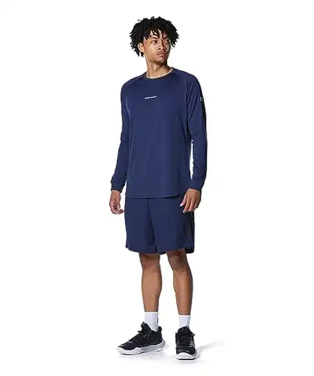 【9】[アンダーアーマー] UA BASELINE BIG LOGO SHORTS Midnight Navy Neo Turquoise XL