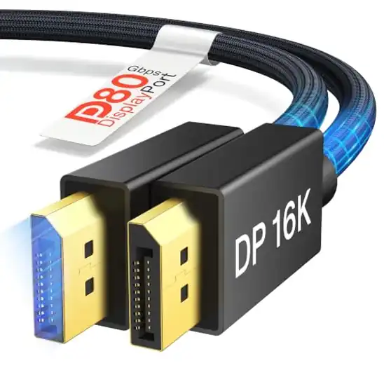 【6】【550円OFF!】iVANKY 80Gbps 16K DisplayPort 2.1規格 2M - DP 2.1ハイスピード HDR/DSC1.2a/HBR20/ FreeSync&G-Sync 対応ケーブルが749円