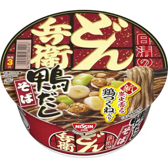 【10】【1,939円(162円 / 個)どん兵衛 鴨だしそば [炭火香る鶏つくね入り] 日清食品 カップ麺 104g ×12個