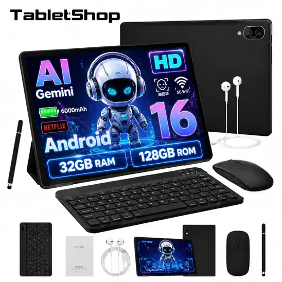 【先着8名様】50%OFFクーポンで8,290円 送料無料 楽天市場 【豪華8点セット】Android16 タブレット 10.1インチ大画面 30GB RAM+128GB ROM 1TB拡張可能 Widevine L1 YouTube HD対応 6000mAh大容量バッテリー Type-C急速充電 2026.10.28まで