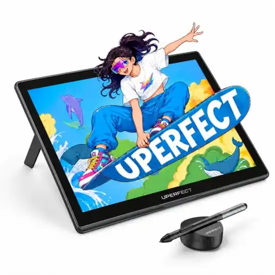 【10】【15%OFF+5%ポイント!】UPERFECT UD14BQ - 13.3インチ 2.5K QLED 液晶ペンタブレット 16,384段階筆圧 ペーパーライク加工 CLIP STUDIO対応 出荷時キャリブレーション済が33,983円(実質31,984円)送料無料