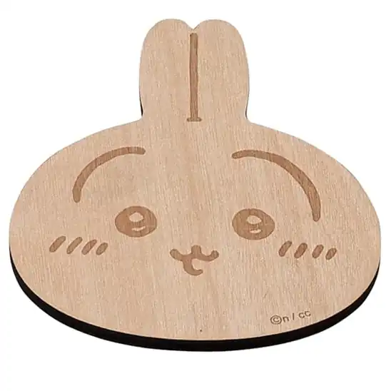 【8】ちいかわ 公式ライセンス コースター 木製 約9×10cm うさぎ カラーズ グッズ 雑貨 食器 ブラウン CKW13-346