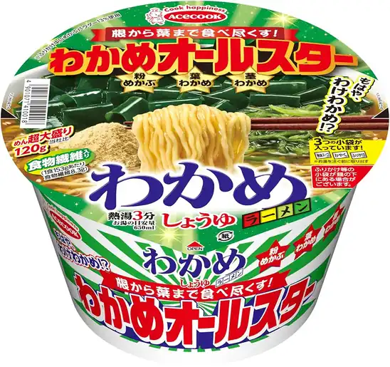 【10】【48%OFF】1個あたり196円!エースコック わかめオールスター わかめラーメン しょうゆ 153g ×12個 2350円!