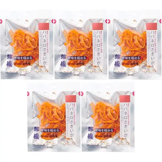 【9】【アウトレット】【38%OFF】1個あたり137円!伍魚福 一杯の珍極 ハバネロさきいか 15g ×5個 687円!