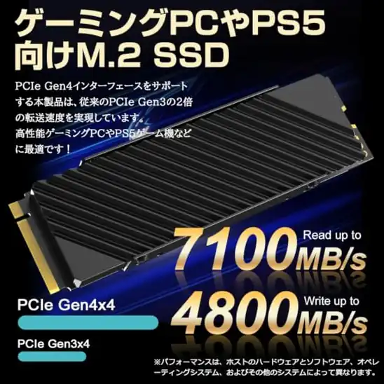 【7】Hanye SSD 512GB PCIe Gen4x4 高耐久3D TLC NAND新型PS5 PS5動作確認済 ヒートシンク搭載国内正規品HE70