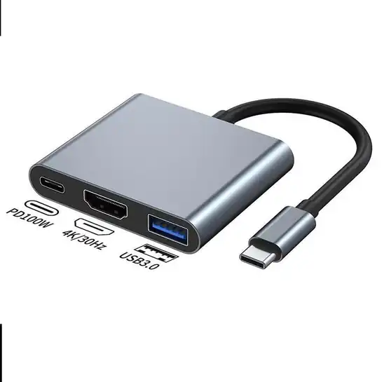 USB Type C HDMI変換 アダプター 3-in-1【4K@30Hz解像度/100W PD急速充電 / USB3.0高速転送】ハブ変換 軽量 設定不要 Switch 2/iPhone 17、16、15/MacBook Pro/Air/iPad Pro/Galaxy対応