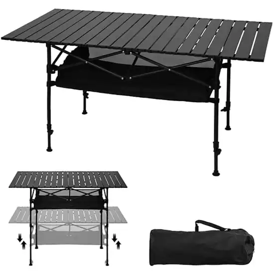 【2】【50%OFF！】Ytmshisan 軽量 耐荷重80kg 折り畳み式アウトドアテーブル － 高さ調節(50-80cm)対応 4-6人用が3,349円送料無料