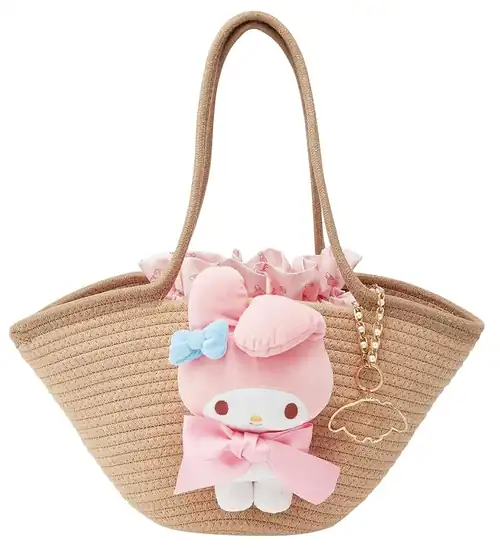 【8】【55%OFF】スケーター ぬいぐるみ付 かご風 バッグ カゴバッグ 巾着 チャーム付 サンリオ マイメロディ KNBB1-A 2844円ほか!